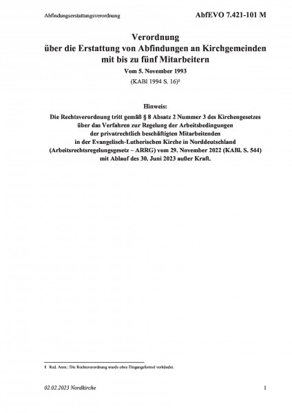 7.421-101 M Abfindungserstattungsverordnung