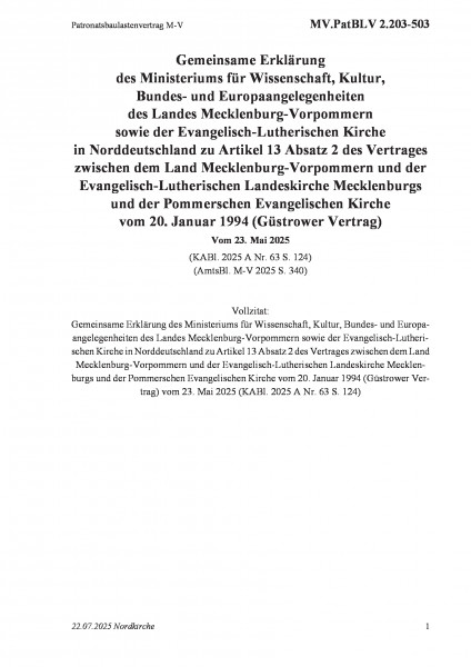 2.203-503 Patronatsbaulastenvertrag M-V