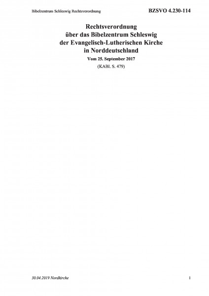 4.230-114 Bibelzentrum Schleswig Rechtsverordnung