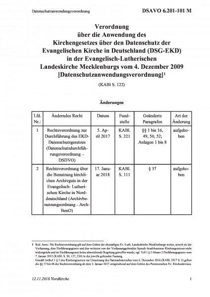 6.201-101 M Datenschutzanwendungsverordnung