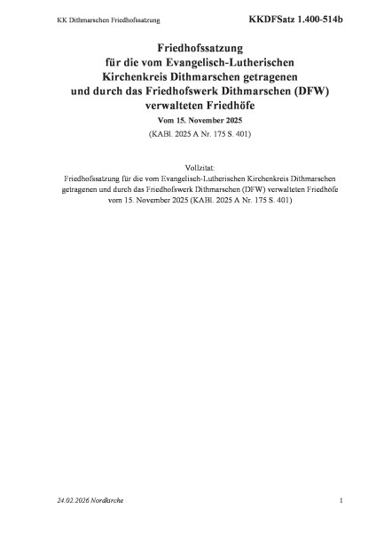 1.400-514b KK Dithmarschen Friedhofssatzung