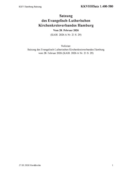 1.400-580 KKV Hamburg Satzung