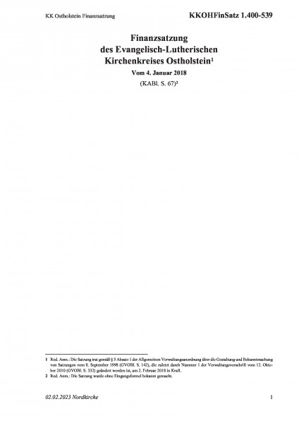 1.400-539 KK Ostholstein Finanzsatzung