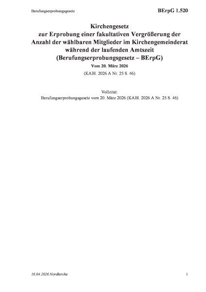 1.520 Berufungserprobungsgesetz