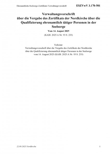 3.170-501 Ehrenamtliche-Seelsorge-Zertifikats-Verwaltungsvorschrift