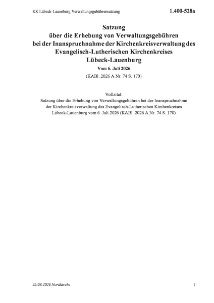 1.400-528a KK Lübeck-Lauenburg Verwaltungsgebührensatzung