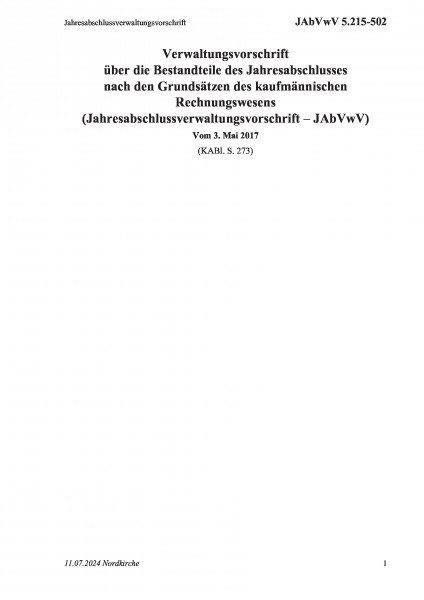 5.215-502 Jahresabschlussverwaltungsvorschrift