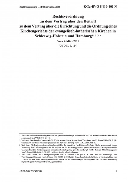 8.110-101 N Rechtsverordnung Beitritt Kirchengericht